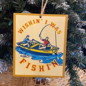 Wood fishing ornament